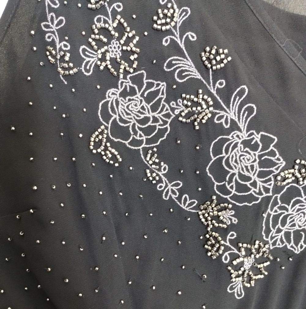 Torrid Black Chiffon Double-Layer Embellished Sle… - image 3